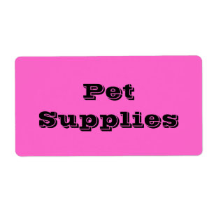 Pet Supplies in Pink Moving Labels