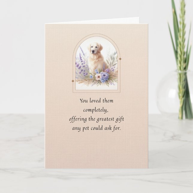 Pet Sympathy Card Dog Flower Frame Series (Front)