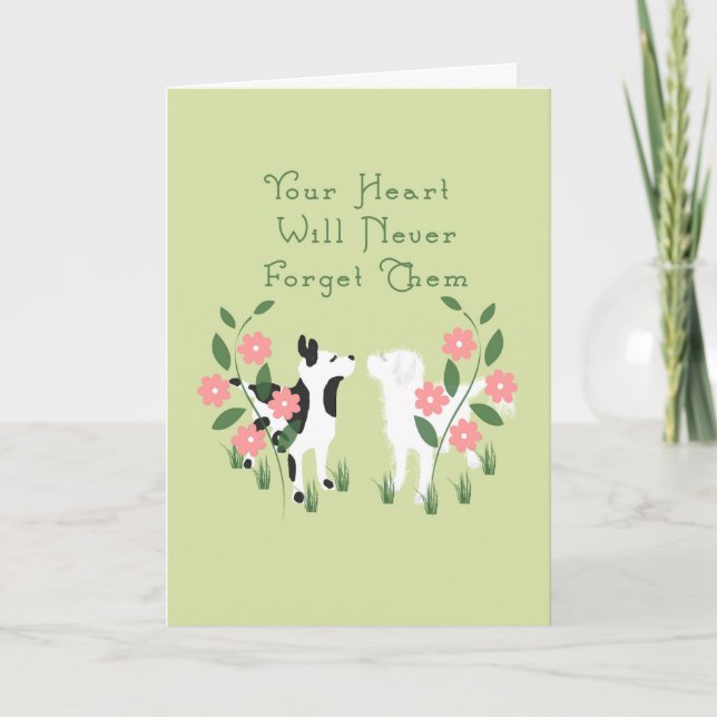 Pet Sympathy Card for the Loss of Two Dogs (Front)