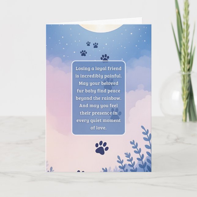 Pet Sympathy Card Moon Flower Series (Front)