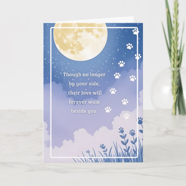 Pet Sympathy Card Moon Flower Series (Front)
