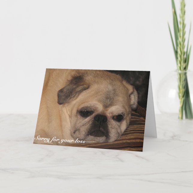 Pet sympathy card Pug (Front)