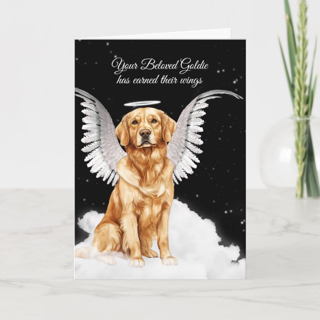 Pet Sympathy Loss of a Dog Retriever Angel Card (Front)