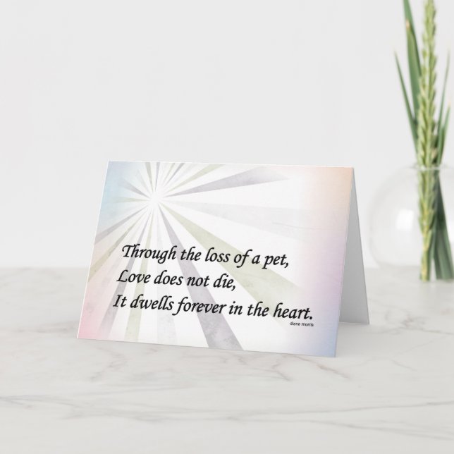 Pet sympathy memorial card (Front)