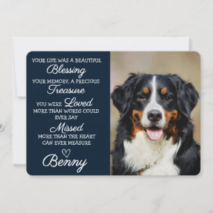Pet Sympathy Personalised Photo Blue Pet Loss Card