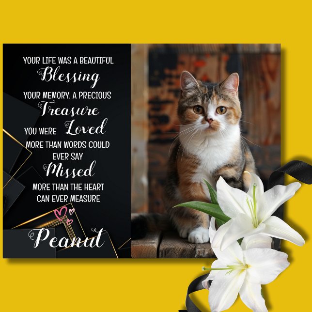 Pet Sympathy Personalised Photo Cat Loss Card (Cat death Sympathy Card)