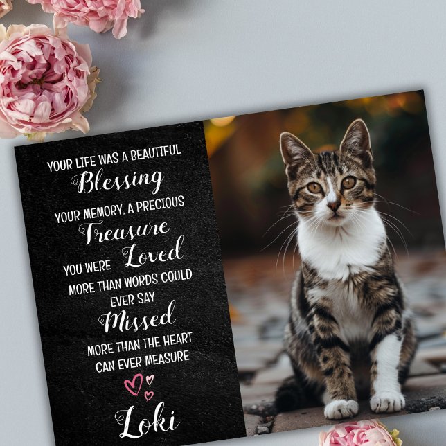Pet Sympathy Personalised Photo Cat Loss Card (cat loss)