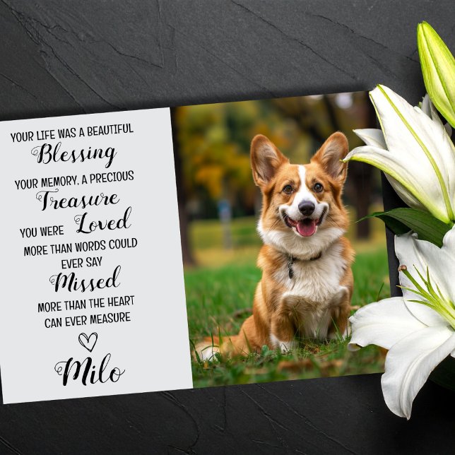 Pet Sympathy Personalised Photo Pet Loss Card (Pet Sympathy Cards)