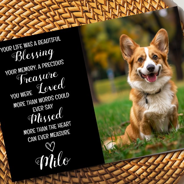 Pet Sympathy Personalised Photo Pet Loss Card (Dog sympathy card)