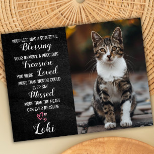 Pet Sympathy Personalized Photo Cat Loss Card