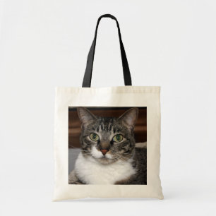 Pet Tabby Cat Face Photo Tote Bag