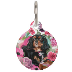 Pet TAG   'Love' Black & Tan Cavalier Art