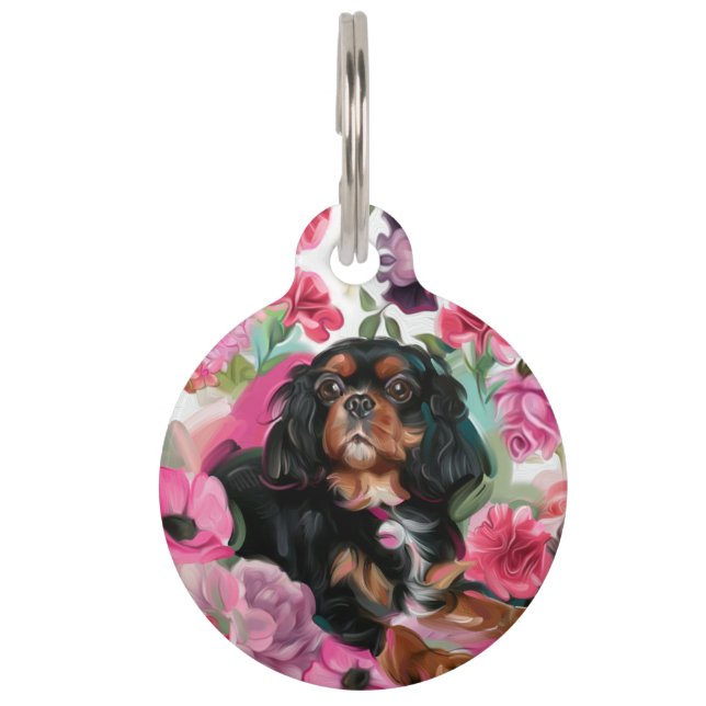 Pet TAG | 'Love' Black & Tan Cavalier Art (Front)