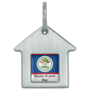 Pet Tag with Flag of Belise
