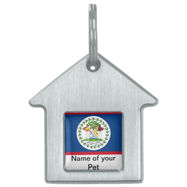 Pet Tag with Flag of Belise (Front)