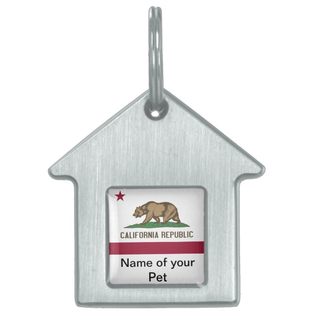 Pet Tag with Flag of California State (Front)