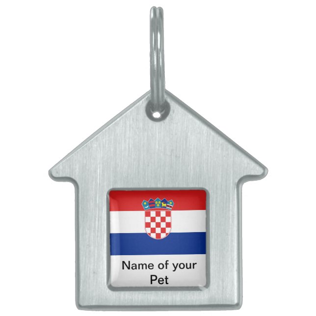 Pet Tag with Flag of Croatia (Front)