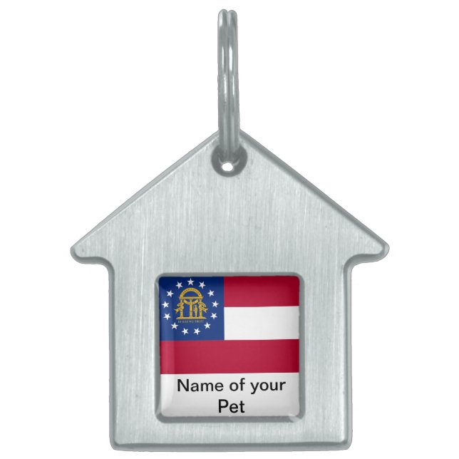 Pet Tag with Flag of Georgia State (Front)
