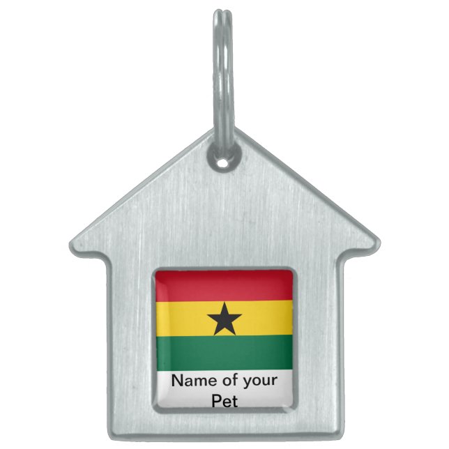 Pet Tag with Flag of Ghana (Front)