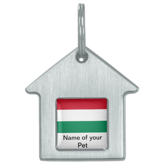 Pet Tag with Flag of Hungary (Front)