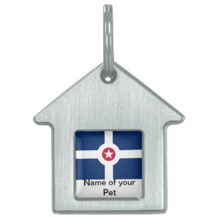Pet Tag with Flag of Indianapolis City