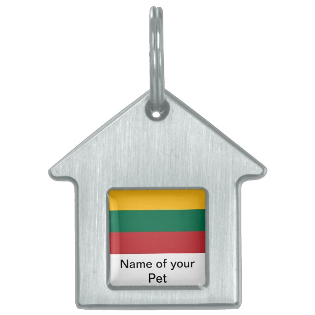 Pet Tag with Flag of Lithuania (Front)