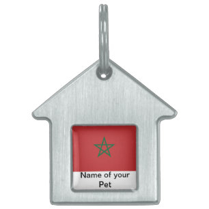 Pet Tag with Flag of Morocco