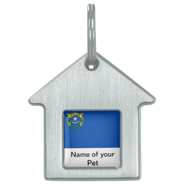 Pet Tag with Flag of Nevada State (Front)