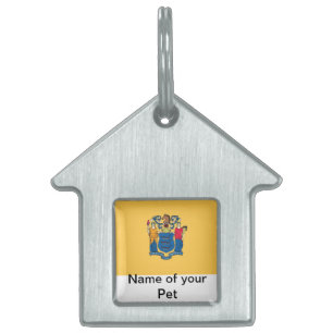 Pet Tag with Flag of New Jersey State
