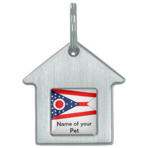Pet Tag with Flag of Ohio State