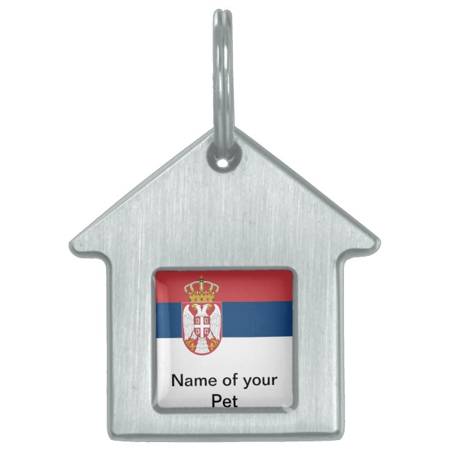 Pet Tag with Flag of Serbia (Front)