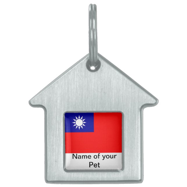 Pet Tag with Flag of Taiwan (Front)