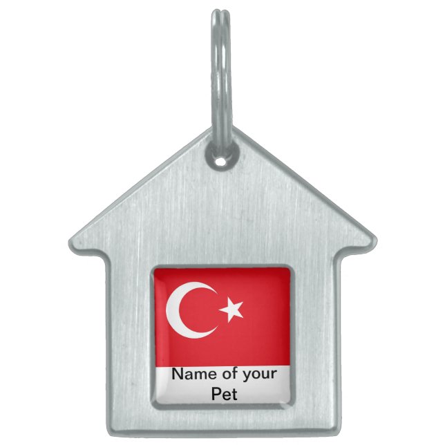 Pet Tag with Flag of Turkey (Front)