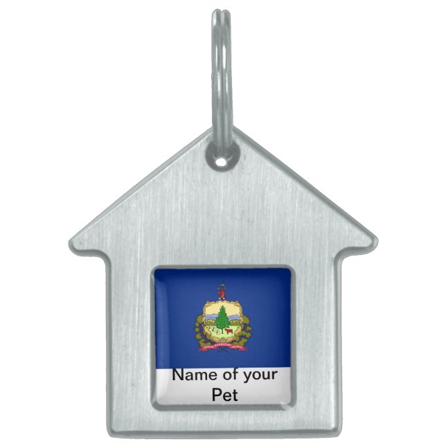 Pet Tag with Flag of Vermont State (Front)