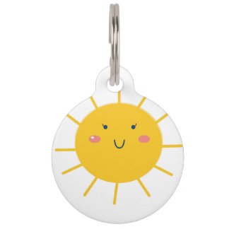 Pet tag with yellow Sun