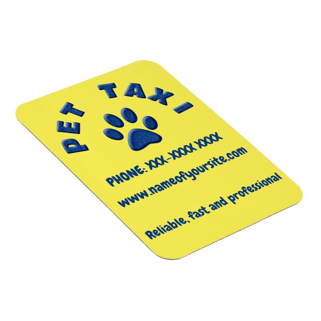 pet taxi denim magnet (Right Side)