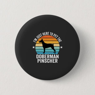 Pet The Doberman Pinscher Retro 6 Cm Round Badge
