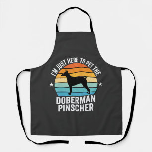 Pet The Doberman Pinscher Retro Apron