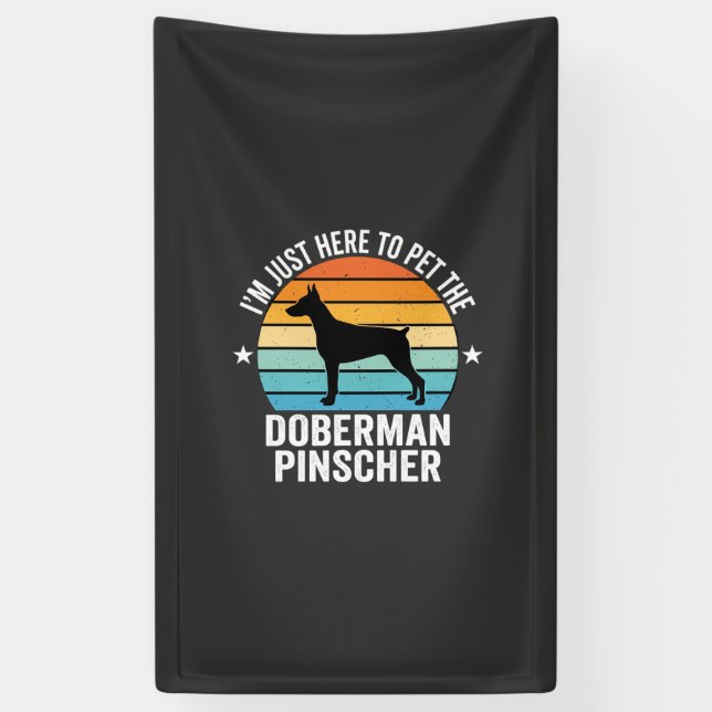 Pet The Doberman Pinscher Retro Banner (Vertical)
