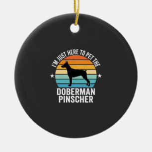 Pet The Doberman Pinscher Retro Ceramic Tree Decoration
