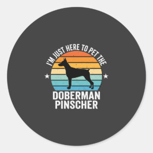 Pet The Doberman Pinscher Retro Classic Round Sticker