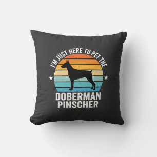 Pet The Doberman Pinscher Retro Cushion