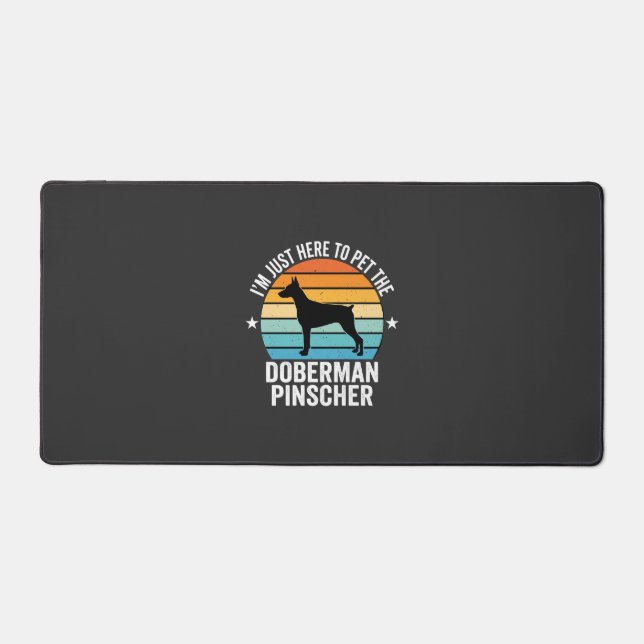 Pet The Doberman Pinscher Retro Desk Mat (Front)
