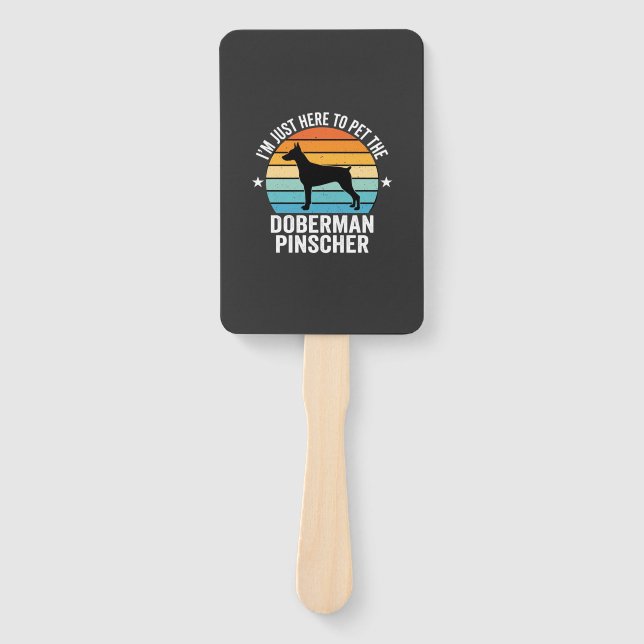 Pet The Doberman Pinscher Retro Hand Fan (Front)
