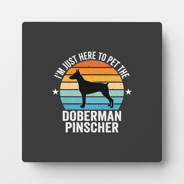 Pet The Doberman Pinscher Retro Plaque (Front)