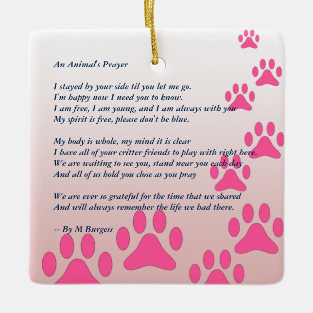 Pet Tribute / Memorial - Ceramic Tree Decoration (Front)