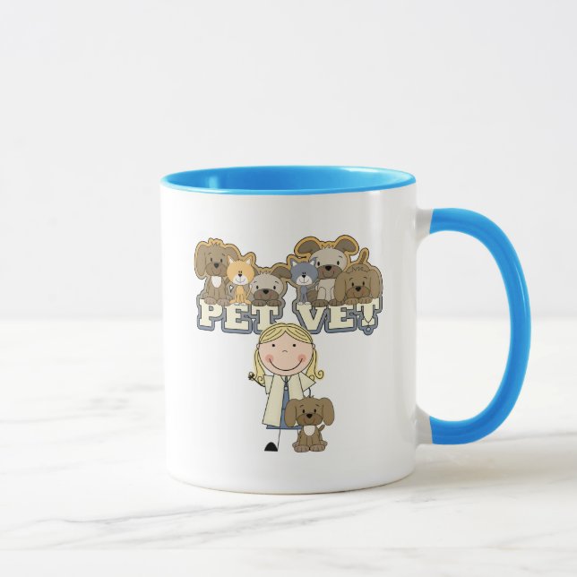 Pet Vet Blonde Female Tshirts and Gifts Mug (Right)
