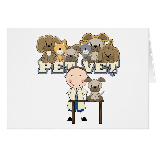 Pet Vet White Male T-shirts and Gifts (Front Horizontal)