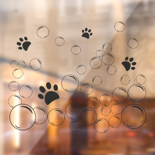 Pet wash Bubbles with paw black colour outline