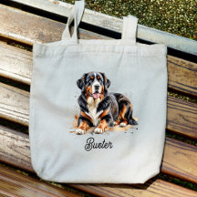 Pet Watercolor Bernese Mountain Brown Personalise